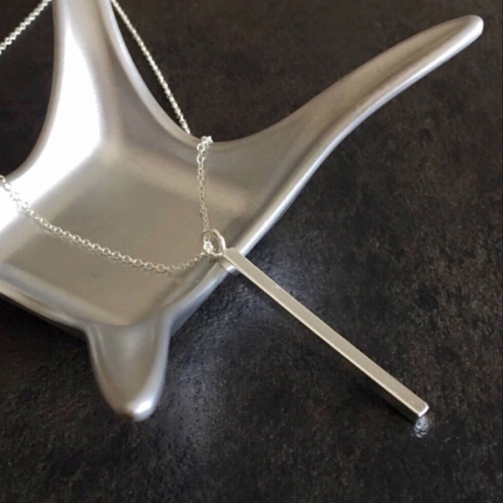 ✨925 Sterling Silver Bar Necklace ✨ - Picture 2 of 5